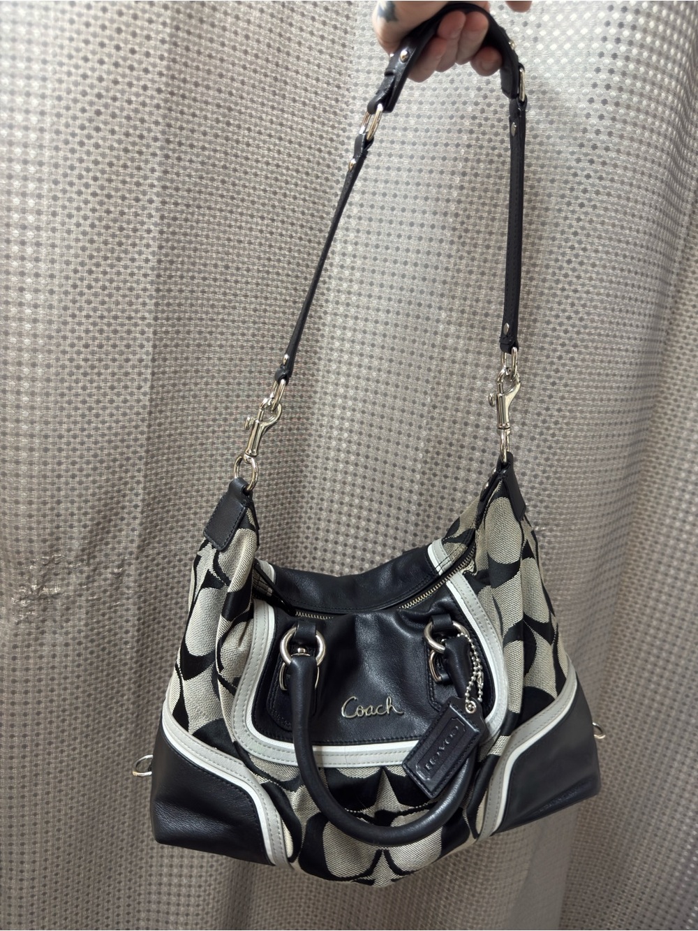 Coach Ashley F17447 Signature Canvas Satchel “Slouchy” Purse Y2K Era Circa 2012 - Picture 2 of 16